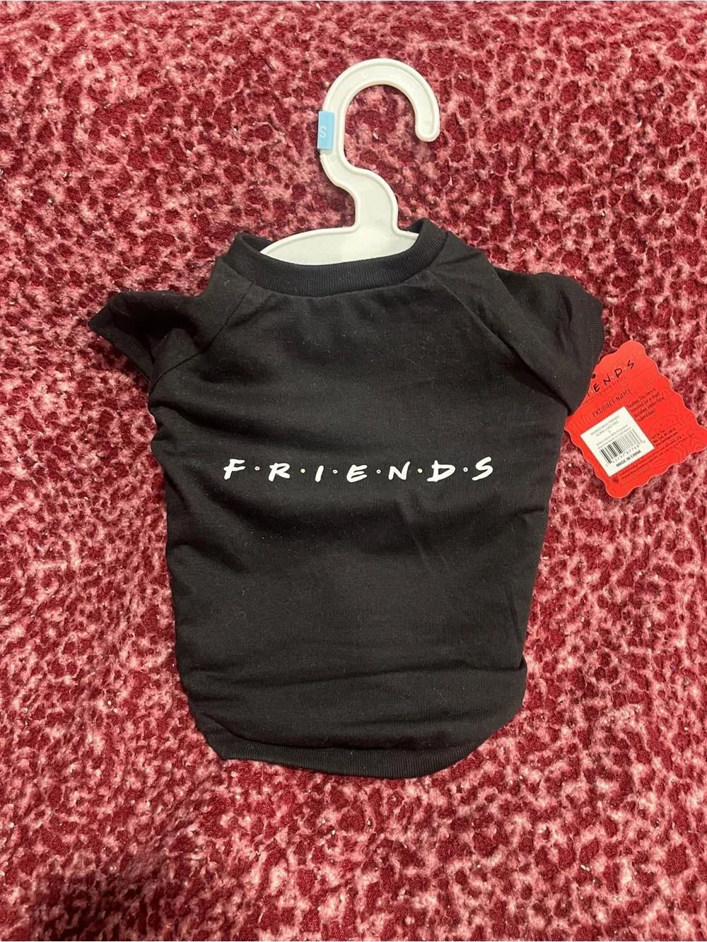FRIENDS Black Pet Hoodie with Logo Tag